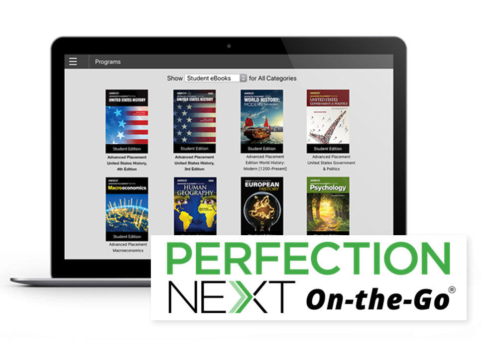 Perfection Next on-the-go logo and iPad iPhone image