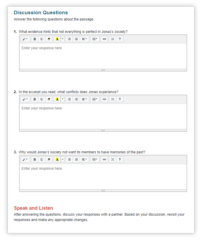online activity to support classroom discussion